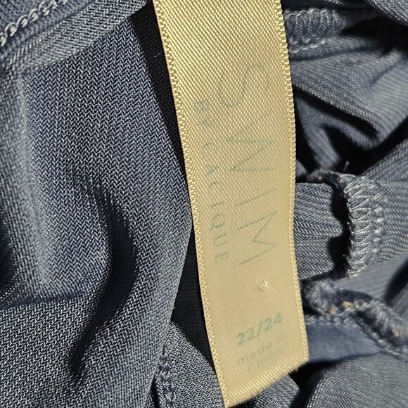 Blue Knit Swim Cover Up Womens Plus Size 22 24 Open Back Crochet Trim Summer - Picture 3 of 6